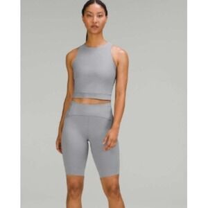 Lululemon‎ SenseKnit High-Rise Running Shorts 10 Grey LW7BK3S Size 2